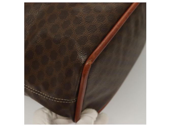 Céline Borsa a mano in tela Macadam CELINE in pelle PVC marrone oro Auth 132898 D'oro - vista 12