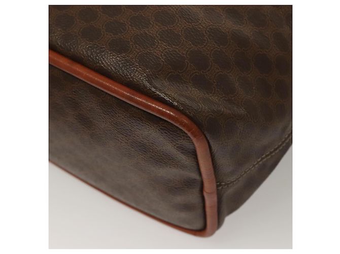 Céline Borsa a mano in tela Macadam CELINE in pelle PVC marrone oro Auth 132898 D'oro - vista 13