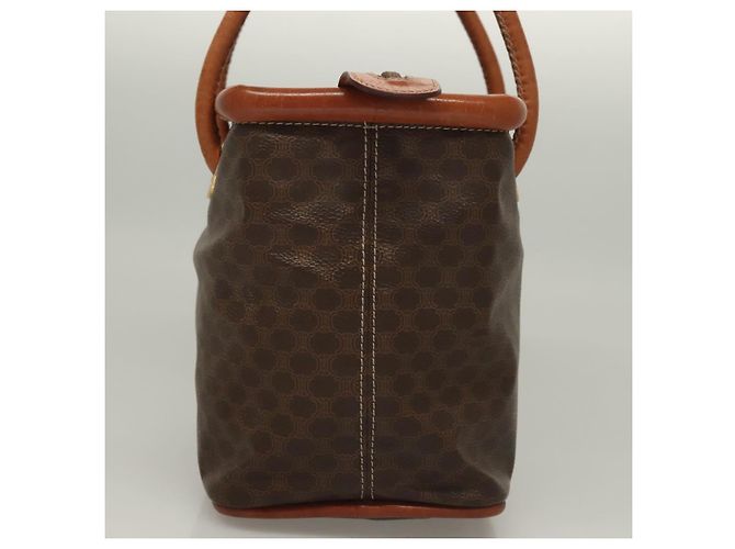 Céline Borsa a mano in tela Macadam CELINE in pelle PVC marrone oro Auth 132898 D'oro - vista 4