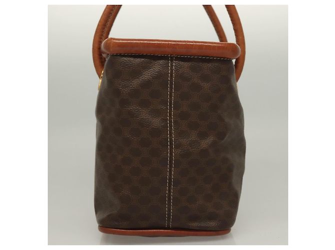 Céline Borsa a mano in tela Macadam CELINE in pelle PVC marrone oro Auth 132898 D'oro - vista 5