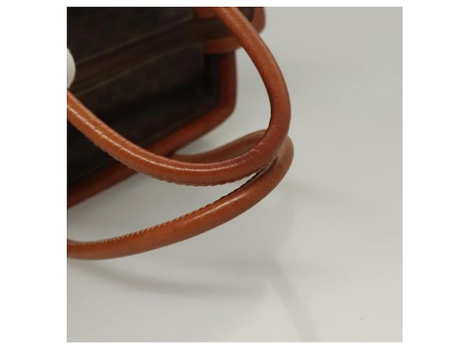 Céline Borsa a mano in tela Macadam CELINE in pelle PVC marrone oro Auth 132898 D'oro - vista 7