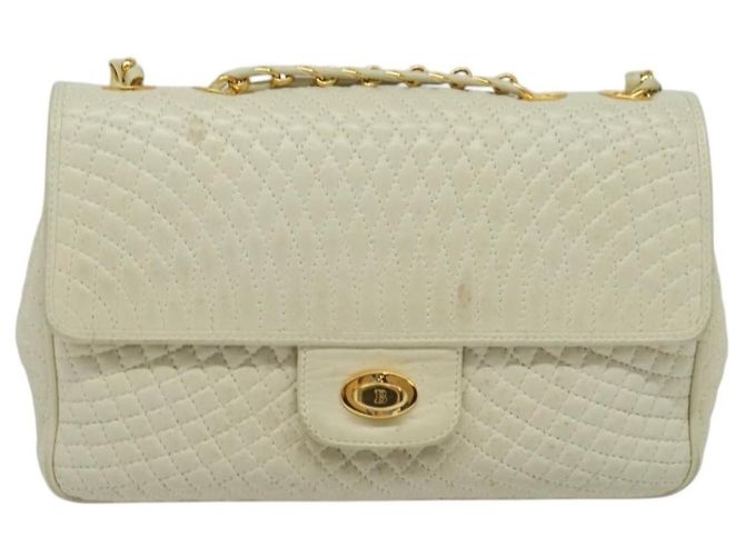 BALLY Borsa a Spalla in Pelle Bianca e Oro Auth bs28307 Bianco D'oro - vista 2