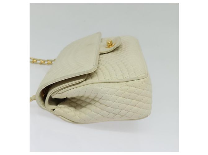 BALLY Borsa a Spalla in Pelle Bianca e Oro Auth bs28307 Bianco D'oro - vista 4