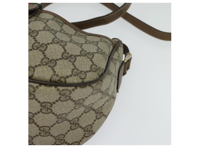 Borsa Sherry Line GG Supreme Web di GUCCI in PVC beige e oro 89 02 032 Auth BA4062 D'oro - vista 11