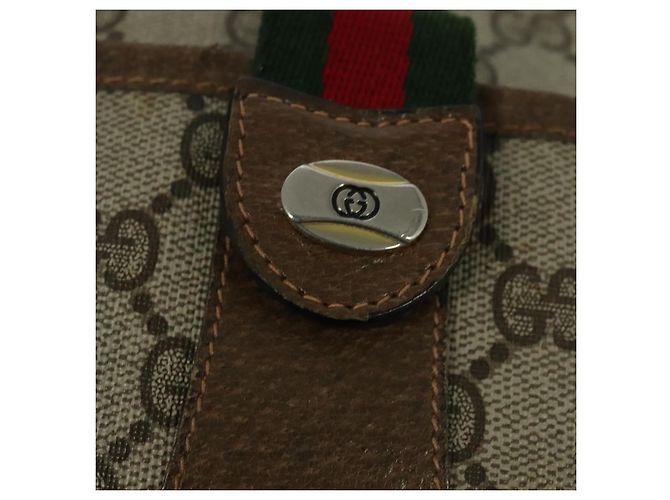 Borsa Sherry Line GG Supreme Web di GUCCI in PVC beige e oro 89 02 032 Auth BA4062 D'oro - vista 14