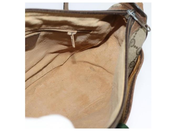 Borsa Sherry Line GG Supreme Web di GUCCI in PVC beige e oro 89 02 032 Auth BA4062 D'oro - vista 17