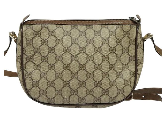 Borsa Sherry Line GG Supreme Web di GUCCI in PVC beige e oro 89 02 032 Auth BA4062 D'oro - vista 3