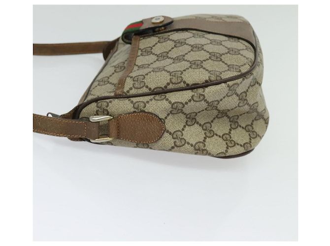 Borsa Sherry Line GG Supreme Web di GUCCI in PVC beige e oro 89 02 032 Auth BA4062 D'oro - vista 4