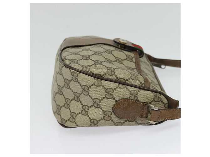 Borsa Sherry Line GG Supreme Web di GUCCI in PVC beige e oro 89 02 032 Auth BA4062 D'oro - vista 5