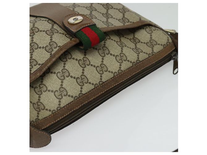 Borsa Sherry Line GG Supreme Web di GUCCI in PVC beige e oro 89 02 032 Auth BA4062 D'oro - vista 6