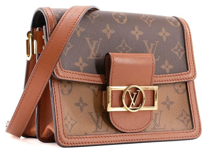LOUIS VUITTON - Borsa a tracolla Dauphine mini Louis Vuitton in tela monogrammata Marrone - vista 2