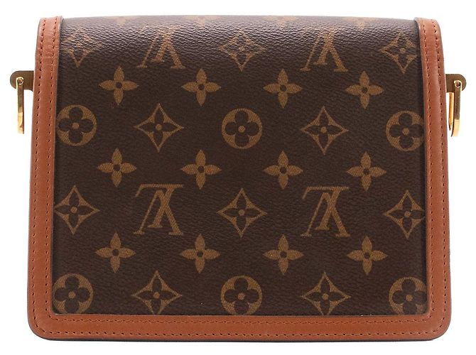 LOUIS VUITTON - Borsa a tracolla Dauphine mini Louis Vuitton in tela monogrammata Marrone - vista 3