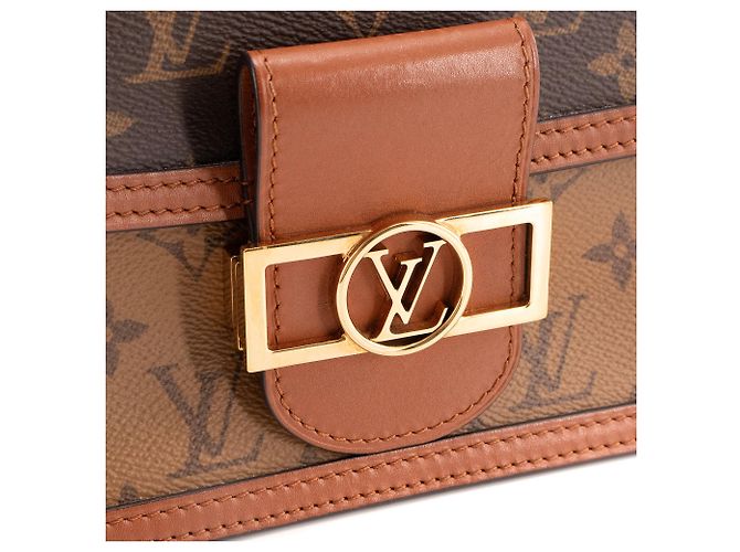 LOUIS VUITTON - Borsa a tracolla Dauphine mini Louis Vuitton in tela monogrammata Marrone - vista 5
