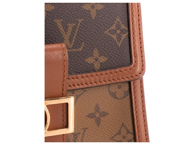 LOUIS VUITTON - Borsa a tracolla Dauphine mini Louis Vuitton in tela monogrammata Marrone - vista 7