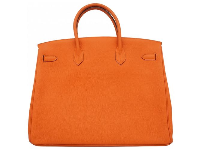 Borsa Hermès Birkin 40 Togo Arancione - vista 17