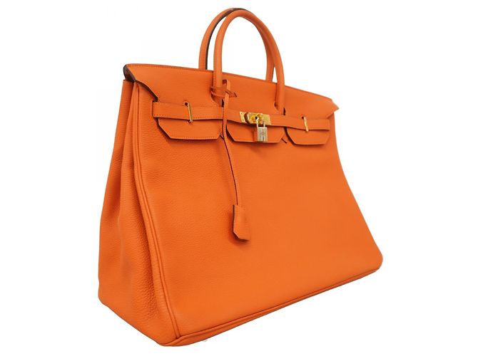 Borsa Hermès Birkin 40 Togo Arancione - vista 2