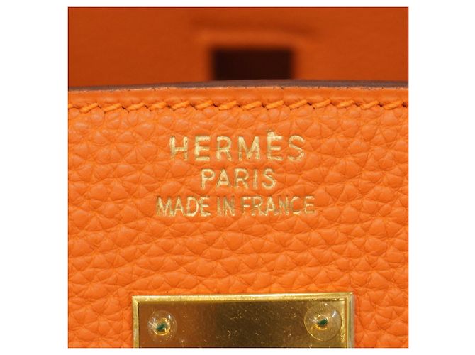 Borsa Hermès Birkin 40 Togo Arancione - vista 5