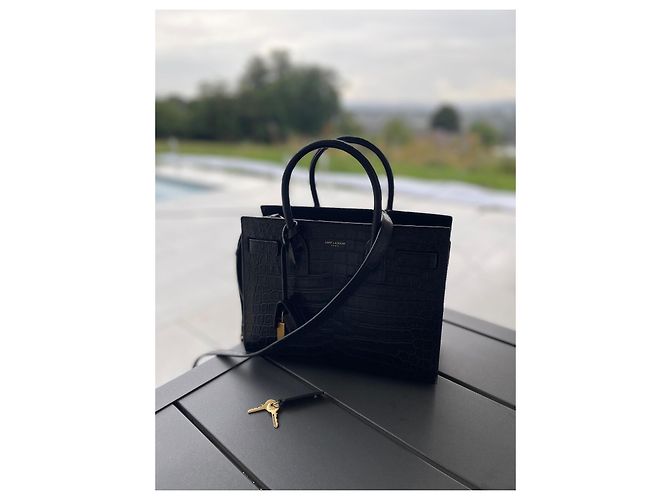 Borsa Saint Laurent Day Bag nera in pelle Nero - vista 7
