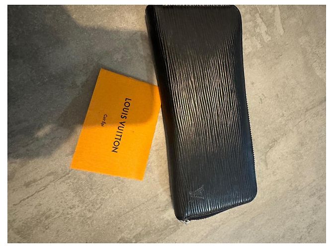Zippy Louis Vuitton Horizontale Lederbörse mit Struktur Schwarz - Ansicht 2