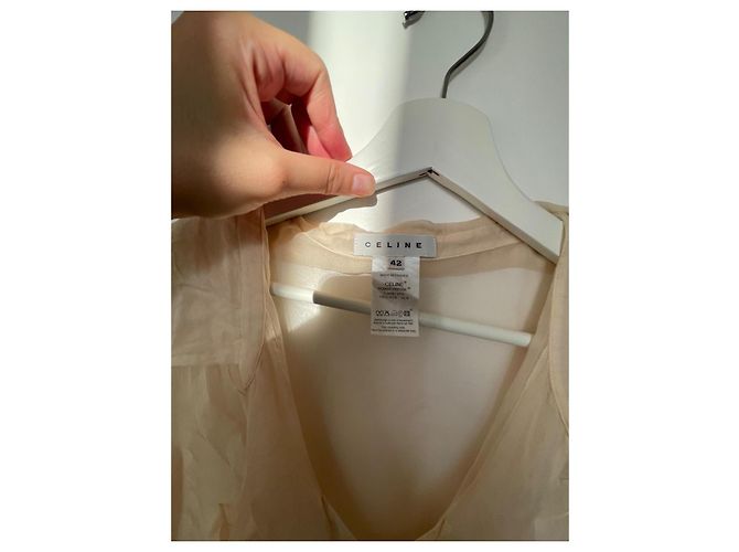 Céline Seidenbluse mit Rüschen Beige - Ansicht 3