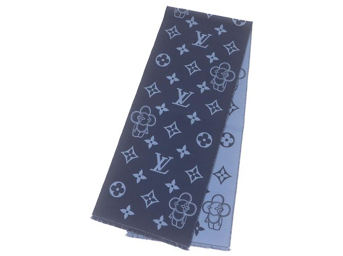 Bufanda de lana Vivienne Monogram Louis Vuitton Azul Azul marino - vista 3
