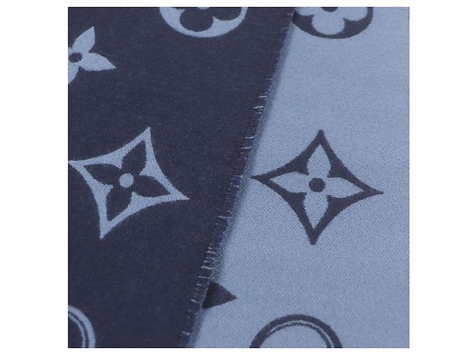 Bufanda de lana Vivienne Monogram Louis Vuitton Azul Azul marino - vista 4
