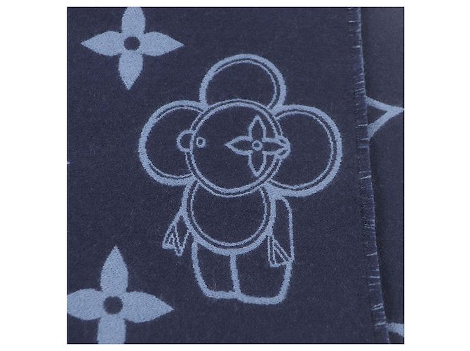 Bufanda de lana Vivienne Monogram Louis Vuitton Azul Azul marino - vista 6