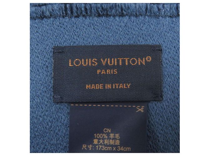 Bufanda de lana Vivienne Monogram Louis Vuitton Azul Azul marino - vista 7