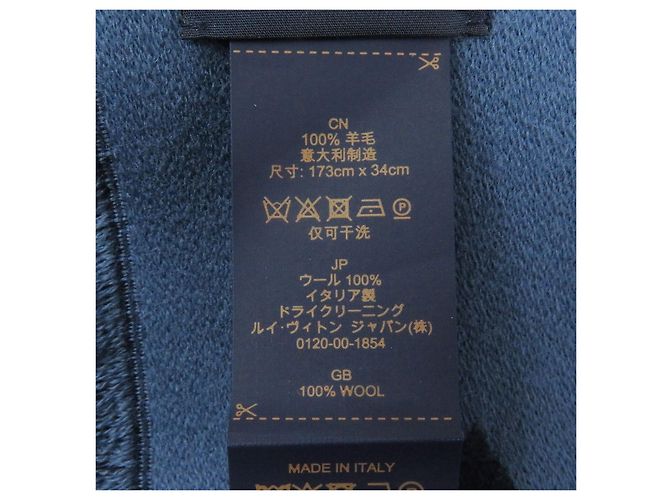 Bufanda de lana Vivienne Monogram Louis Vuitton Azul Azul marino - vista 8