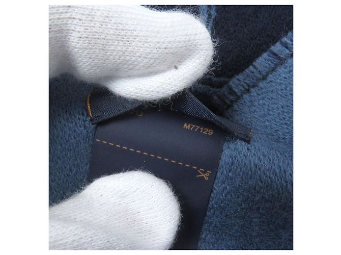 Bufanda de lana Vivienne Monogram Louis Vuitton Azul Azul marino - vista 9