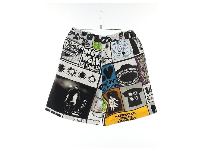 Shorts de seda e nylon LV Fun da Louis Vuitton Preto Branco Multicor - vista 2