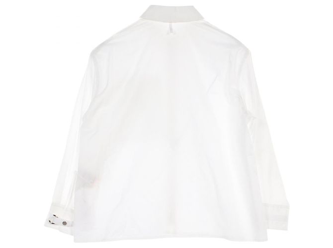 Top de algodón con botones Hermès Celine Blanco - vista 2