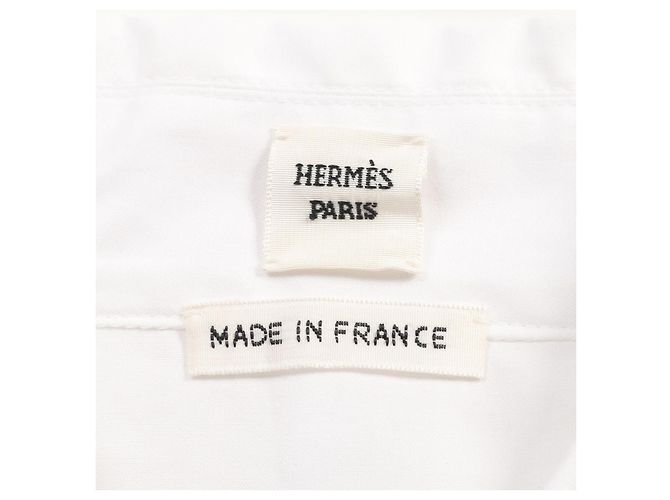 Top de algodón con botones Hermès Celine Blanco - vista 3