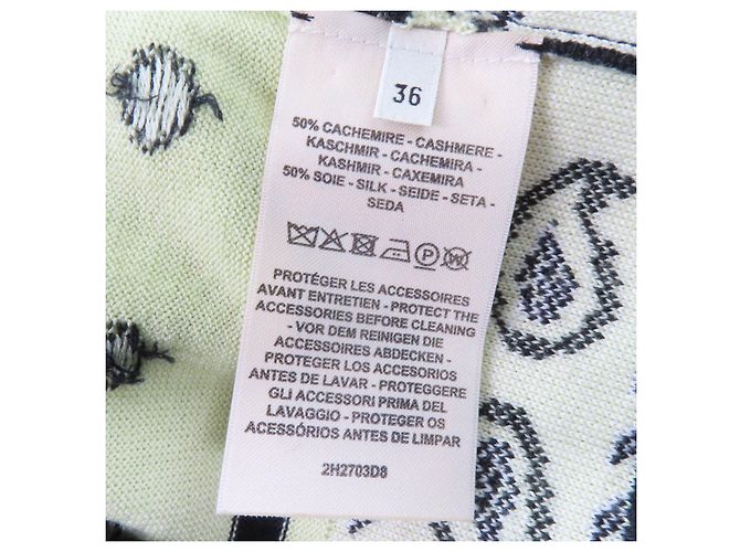 Cárdigan de cachemira HARNAIS DE COUR de Hermès Negro Verde Verde claro - vista 7