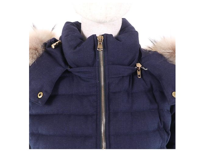 Autre Marque Abrigo de plumas TATRAS CIMA de piel de mapache Azul Azul marino - vista 4