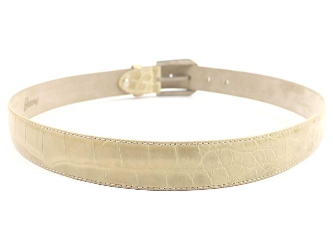 Autre Marque Cintura in coccodrillo Brioni Beige - vista 3