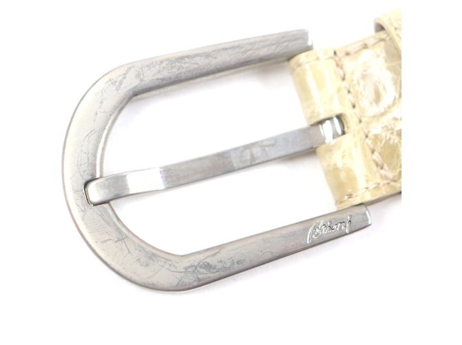 Autre Marque Cintura in coccodrillo Brioni Beige - vista 4