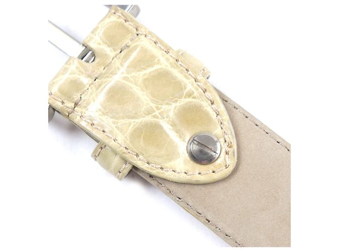 Autre Marque Cintura in coccodrillo Brioni Beige - vista 6