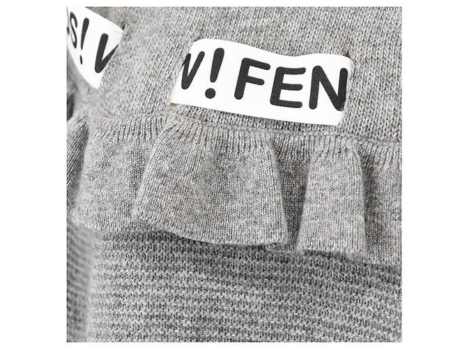 Fendi WOW! OOPS! Capa de mezcla de lana Gris - vista 5