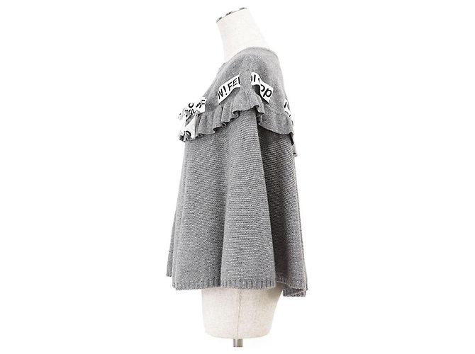 Fendi WOW! OOPS! Capa de mezcla de lana Gris - vista 6