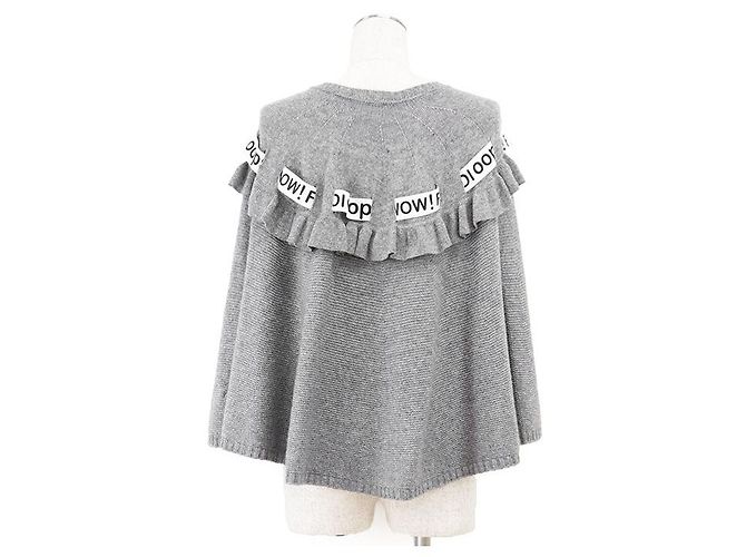 Fendi WOW! OOPS! Capa de mezcla de lana Gris - vista 8