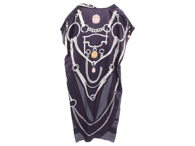 Vestido de seda Etude pour une Parure de Gala de Hermès Multicolor Púrpura - vista 2