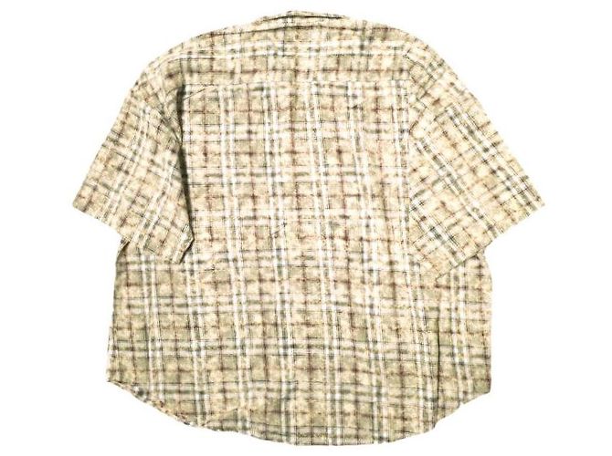 Autre Marque Gracias CHEMISETAS DE CUELLO ABIERTO A CUADROS Camisa de algodón Edición limitada Beige - vista 2
