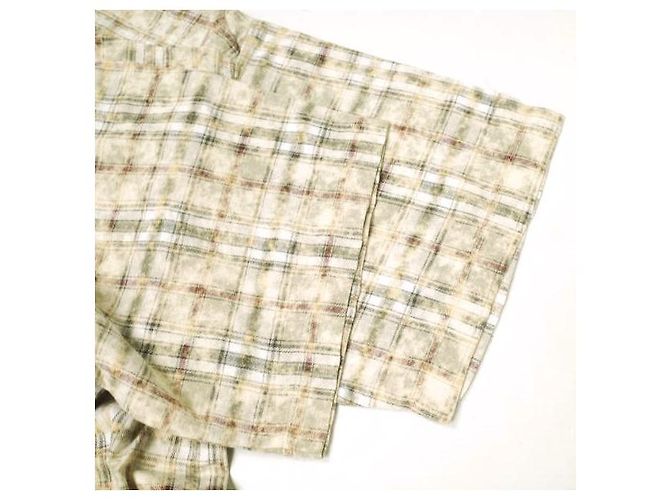 Autre Marque Gracias CHEMISETAS DE CUELLO ABIERTO A CUADROS Camisa de algodón Edición limitada Beige - vista 6