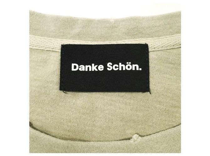 Autre Marque Camiseta de algodão com corante reativo Danke Schon WEB&DEPOT Limited Bege - vista 4