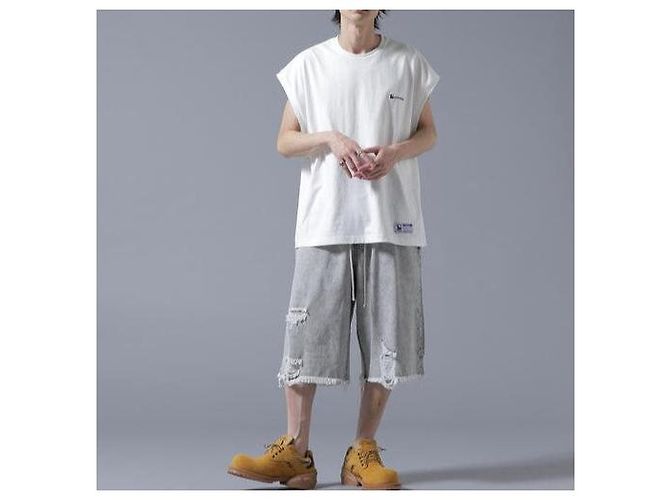 Autre Marque Danke Schon 16OE NOSLEEVES LOGO TEE Camiseta de algodón sin mangas Limited Blanco - vista 3