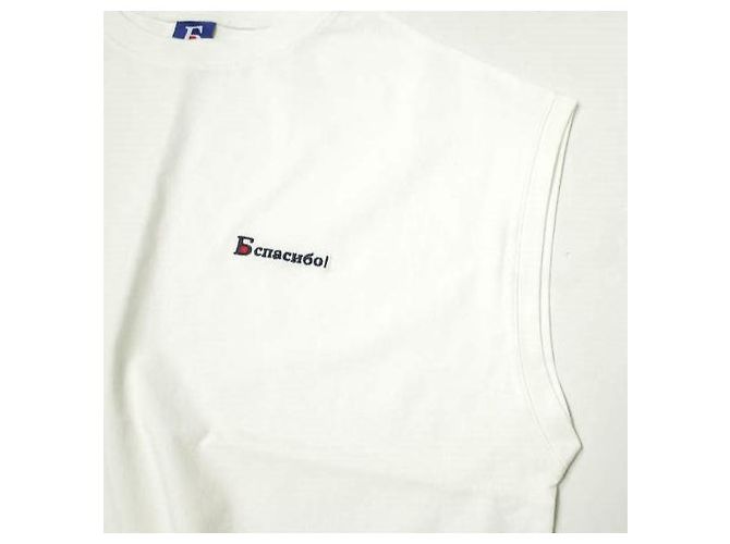 Autre Marque Danke Schon 16OE NOSLEEVES LOGO TEE Camiseta de algodón sin mangas Limited Blanco - vista 6