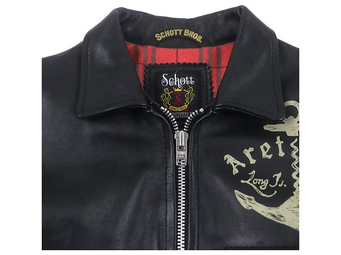 Autre Marque Chaqueta de cuero Schott LONG ISLAND Negro - vista 2