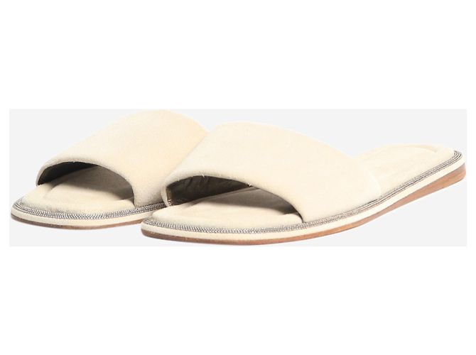Brunello Cucinelli Mules en daim gris - taille EU 37 (UK 4) - vue 2