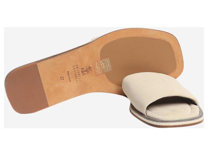 Brunello Cucinelli Mules en daim gris - taille EU 37 (UK 4) - vue 5